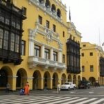 Lima Main Plaza in daylight with historic buildings