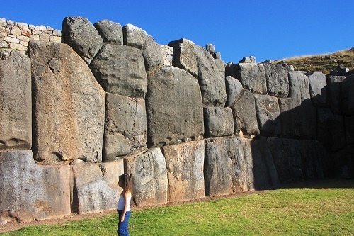 Massive Inca stones at Sacsayhuaman in Cusco, Peru